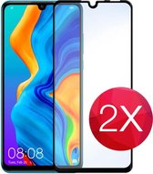 2X Screen protector - Tempered glass - Full Cover - screenprotector geschikt voor Huawei P30 Lite - Glasplaatje voor telefoon - Screen cover - 2 PACK
