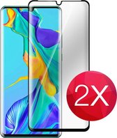 2X Screen protector - Tempered glass - Full Cover - screenprotector geschikt voor Huawei P30 Pro - Glasplaatje voor telefoon - Screen cover - 2 PACK