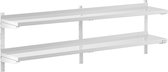 Royal Catering Wandrek van roestvrij staal - 2 planken - 30 x 200 cm