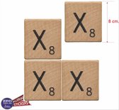 X scrabble letters set van 4 letter stickers