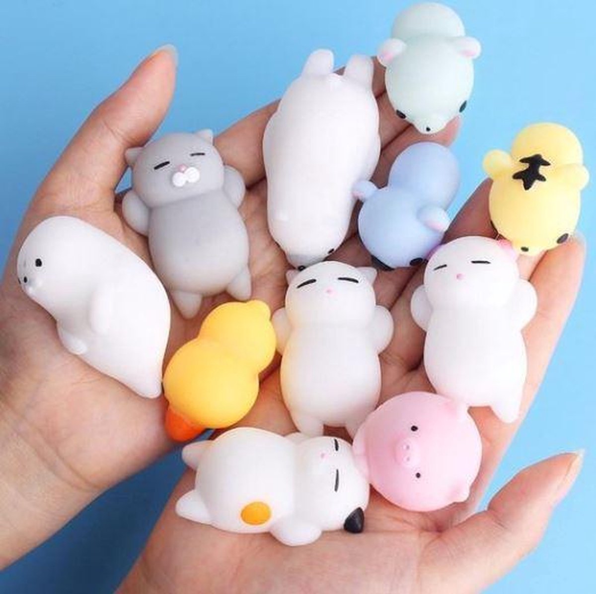 Mochi Squishy Mini Diertje Set Van 5 Stuks Fidget Toys Soft Anti