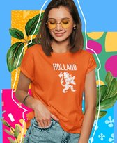 Oranje EK WK & Koningsdag T-Shirt Holland (DAMES - MAAT M) | Oranje Kleding | WK Feestkleding