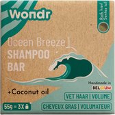 WONDR Shampoo bar - Vet haar - Meer volume - Verzorgend - Sulfaatvrij - Ocean Breeze - 55g