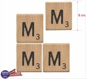 M scrabble letters set van 4 letter stickers