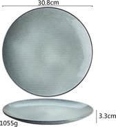 4x Bord - porselein - ⌀ 30.8CM - Uniek gevormd-Groot bord