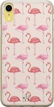 iPhone XR hoesje - Flamingo - Soft Case Telefoonhoesje - Print - Roze
