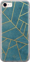 iPhone 8/7 hoesje - Abstract blauw - Soft Case Telefoonhoesje - Print - Blauw