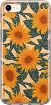 iPhone SE 2020 hoesje - Zonnebloemen - Soft Case Telefoonhoesje - Bloemen - Geel