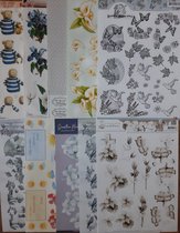 10x 3DA4 Knipvellen - condoleance - Maak prachtige kaarten en scrapbook - Inhoud verschillend per pakket