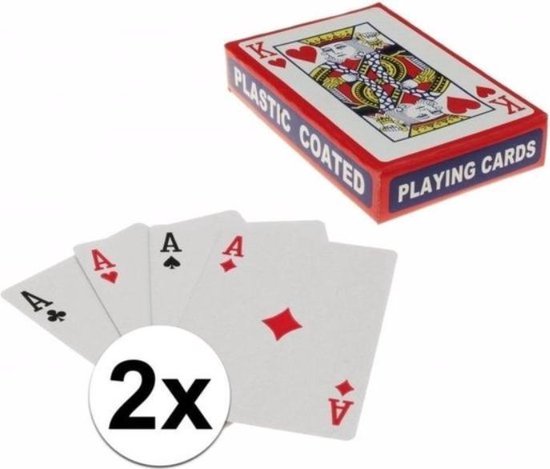 Speelkaarten setjes 2 stuks pakje rood en pakje blauw -  Speelkaarten - Spelkaarten -Poker Kaarten - 2 STUKS - Kaartspel - Boek Kaarten - Spel Kaarten