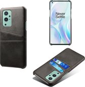 OnePlus 9 Pro hoesje - MobyDefend Lederen Backcover Met Vakjes Voor Pasjes - Zwart - GSM Hoesje - Telefoonhoesje Geschikt Voor: OnePlus 9 Pro