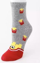 Grappig sokken voor dames en heren - Zak friet - patat sokken - Unisex Sokken - Maat 36-41