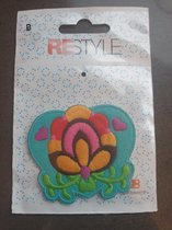 Restyle strijkapplicatie 'bloem' 2 stuks