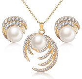 N3 Collecties GoudKleur ketting met gesimuleerde parel sieraden sets voor vrouwen