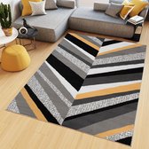 Tapiso Maya Vloerkleed Grijs Geel Woonkamer Kleed Tapijt Maat- 130x190