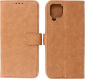 Samsung Galaxy A12 Hoesje - Book Case Telefoonhoesje - Kaarthouder Portemonnee Hoesje - Wallet Cases - Geschikt voor Samsung Galaxy A12 - Bruin