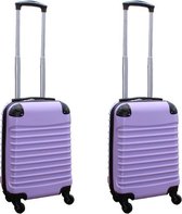 Travelerz kofferset 2 delige ABS handbagage koffers - met cijferslot - 27 liter - lila