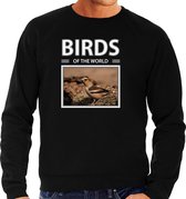 Dieren foto sweater Appelvink - zwart - heren - birds of the world - cadeau trui vogel liefhebber 2XL