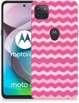 Bumper Hoesje Motorola Moto G 5G Smartphone hoesje Waves Pink