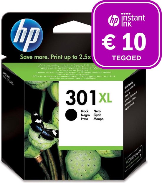 HP 301XL - Inktcartridge zwart + Instant Ink tegoed