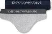 Emporio Armani Brief Slip 2-pack Sportonderbroek casual - Maat S  - Mannen - navy/grijs