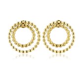 My Bendel oorbel goud bolletjes cirkels - Gouden oorbellen met bolletjes cirkels - Met luxe cadeauverpakking