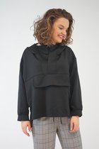 La Pèra Zwarte Hoodie Casual Oversized Sweater met capuchon Dames – Maat M