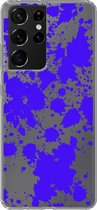 Samsung Galaxy S21 Ultra - Smart cover - Paars - Verf - Transparante zijkanten