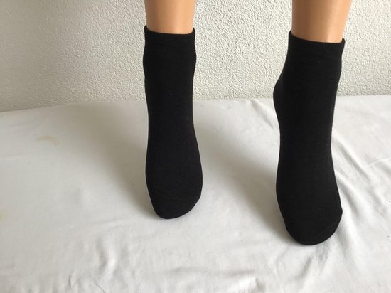 7 Paar Enkel Sokken - Sneaker Socks - Effe Zwart - Heren Enkelsokken - Katoenen Enkel Sokken - Maat 43-46 - Lente/ Zomer