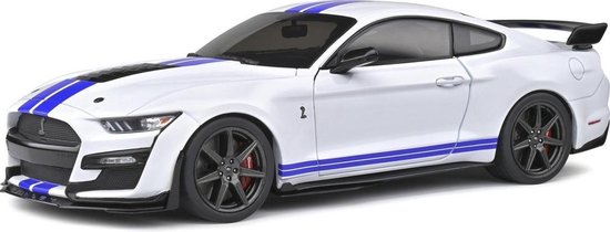 vluchtelingen Charles Keasing Productief Ford Mustang GT500 (Wit/Blauw) (30cm) 1/18 Solido - Modelauto - Schaalmodel  - Model... | bol.com