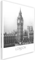 Schilderij Big Ben, Londen, 2 maten, zwart-wit, Premium print
