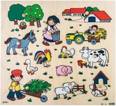 Rolf Inlegplank Boerderij - houten puzzel met dieren - 13 stukjes