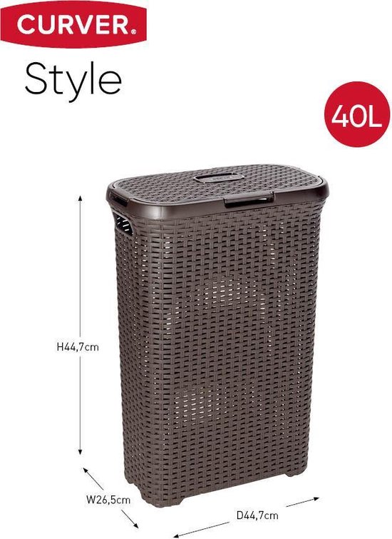 Het is goedkoop kreupel Concurrenten Curver Style Wasmand met deksel - 40 l - Kunststof - Bruin | bol.com