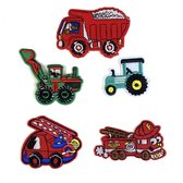 Vrachtauto Brandweerauto Tractor Graafwagen Strijk Embleem Patches 5 Stuks 5 patches