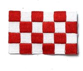 Brabantse Vlag – Strijkpatch - Strijkembleem - Strijkapplicatie - Patch – 6 cm / 3.8 cm / Wit Rood
