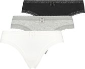 Hunkemöller Dames Lingerie 3-pack brazilians Classics - Zwart - maat XS