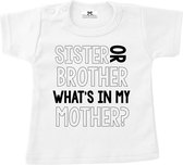 Shirt grote broer en grote zus shirt sister of brother-bekendmaking zwangerschap-Maat 74