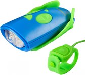 Mini Hornit Fietslicht met Geluidseffecten - Groen/Blauw