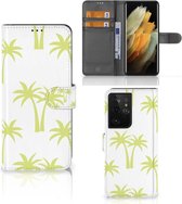 Magnet Case Geschikt voor Samsung Galaxy S21 Ultra Telefoonhoesje Palmtrees