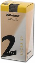 Marianne - Panties met glans - lycra 20 denier - S/M - zwart - 2-pack
