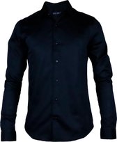 Rox - Heren overhemd Mason - Zwart - Slanke pasvorm - Maat XL