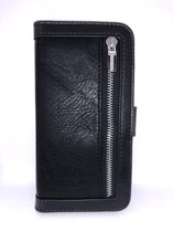 iPhone 12 & 12 PRO Luxury Wallet Case Rits met pasjes (Zwart)