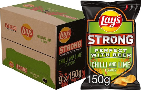 Lay's Strong Chilli Lime Chips 9 x 150 gram