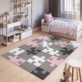 Tapiso Pinky Vloerkleed Woonkamer Slaapkamer Tiener Kleurrijk Design Trendy Sfeervol Design Interieur Praktisch Duurzaam Hoogwaardig Tapijt Maat - 80 x 150 cm