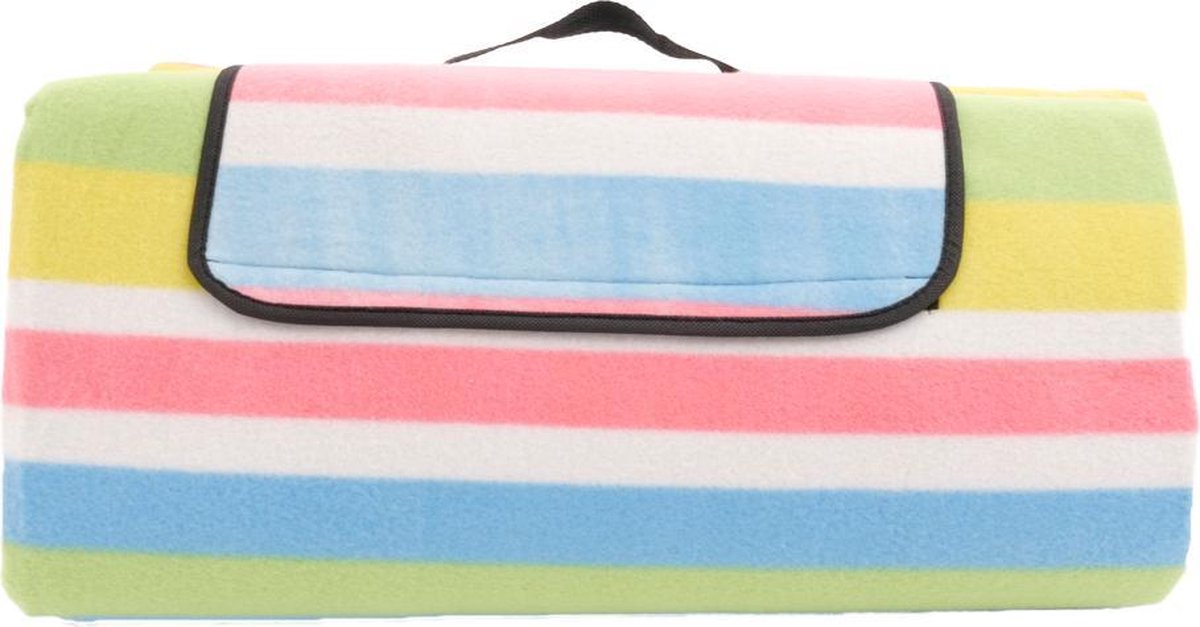 Picknickkleed XXL Gestreept Roze - Plaid 200 x 200 cm - Picknickdeken Waterdicht - Strandlaken