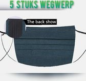 Wegwerp mondkapjes Donkergroen - set van 5 stuks