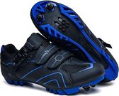 RAMBUX® - Fietsschoenen - MTB Schoenen Heren & Dames - Zwart Blauw - SPD Zool - Wielrenschoenen - Klikschoenen - Mountainbike - Racefiets - Maat 44