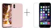 iPhone X/Xs hoesje roze - iPhone X/Xs siliconen case - hoesje Apple iPhone X/Xs roze – iPhone X/Xs hoesjes cover hoes - telefoonhoes iPhone X/Xs – 1x screenprotector iPhone X/Xs