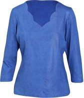 Cassis - Female - T-shirt met de look van verouderd leder  - Blauw