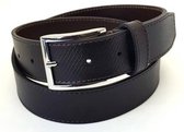 3.5 cm Leren Herenriem Bruin -   Maat 95 - Totale lengte riem 110 - Echt Leer – Riem – Zilveren gesp – In te korten – Made in Italy – Vaderdag cadeau